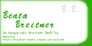 beata breitner business card